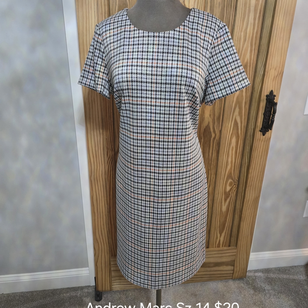 Andrew Marc Multicolor Houndstooth Dress